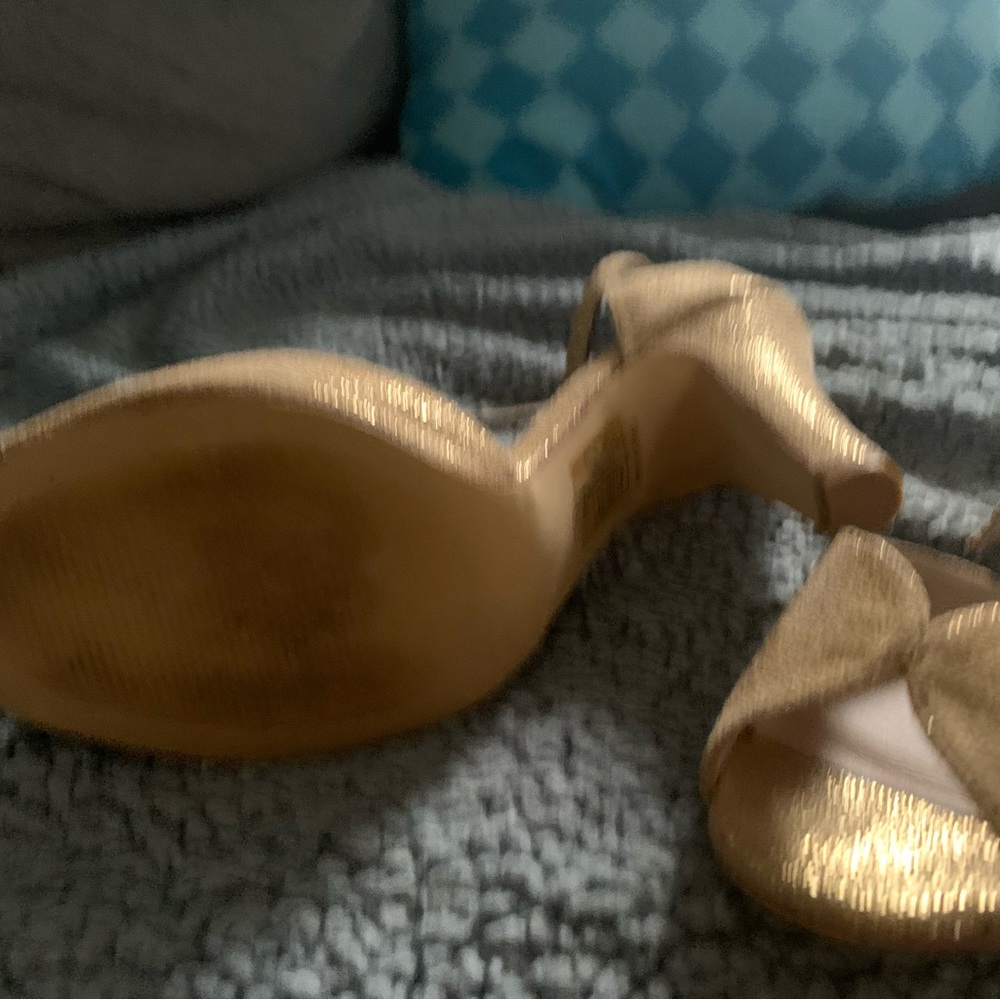 Chelsea crew gold platform heels